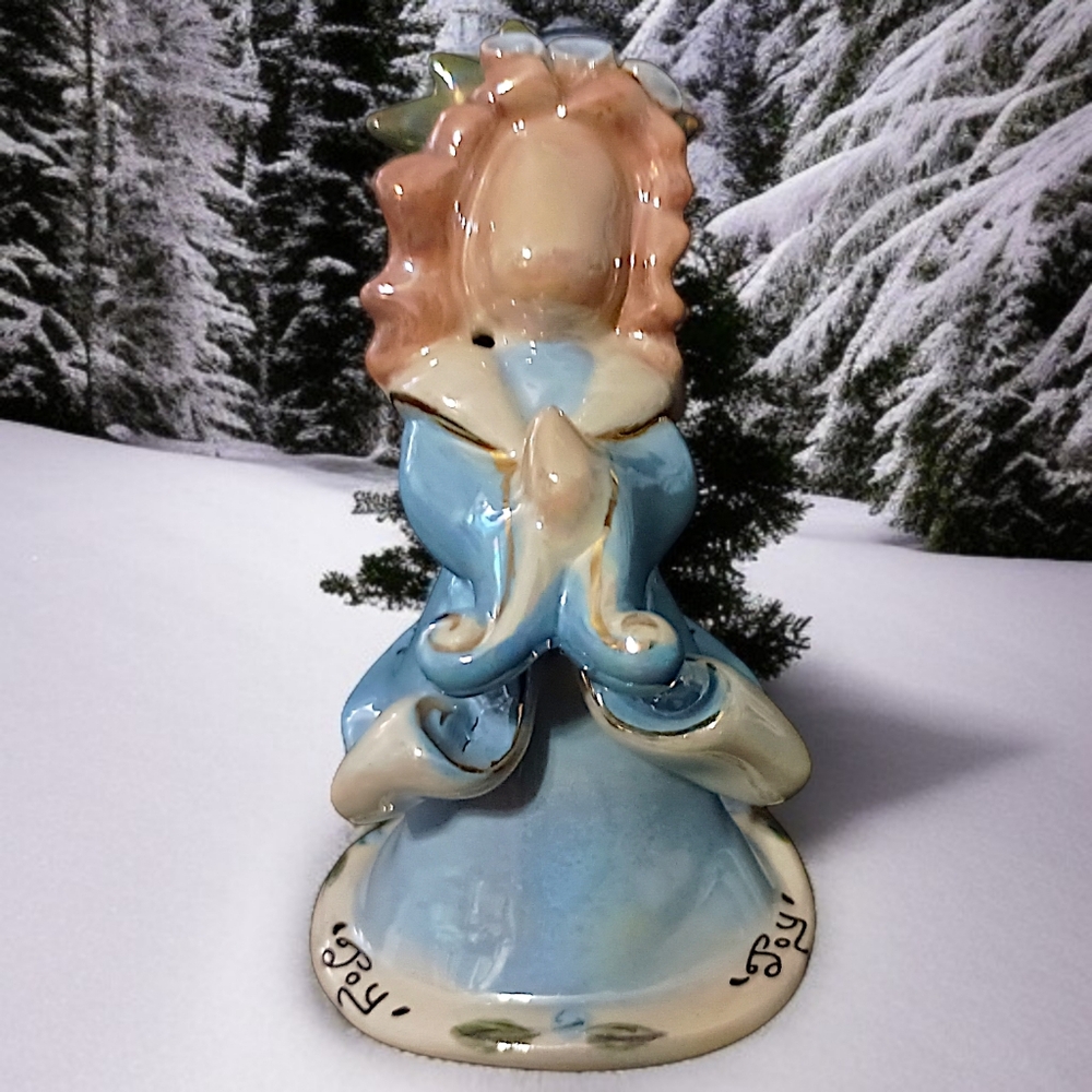Blue Sky‎ Clayworks Angel Ornament Joy Heather Goldminc Christmas Blue Ceramic